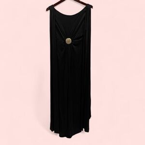 Vintage 60’s-70’s old Hollywood glamour whimsigoth black maxi genie cape dress